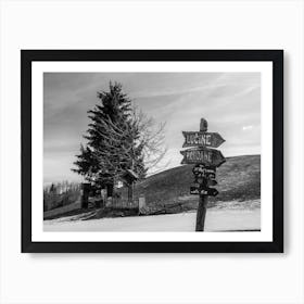 Old Signs On Idyllic Mountain Art Print