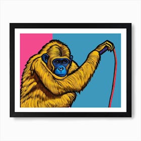 The reflecting Chimpanzee - Pop Art Art Print