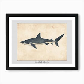 Dogfish Shark Silhouette 2 Poster Art Print