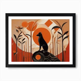 Wolf In The Moonlight 4 Art Print