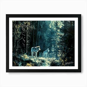 Track Of The Wolf - Two Gray Wolves Art Print