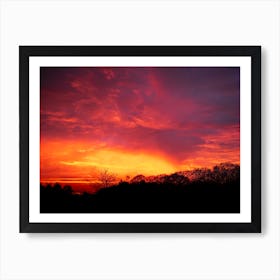 Burning Red Sunrise Art Print