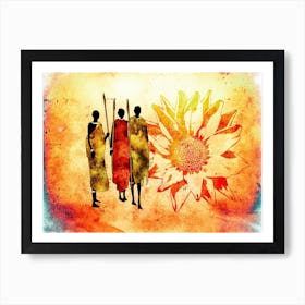 Tribal African Art Illustration In Painting Style 075 Art Print
