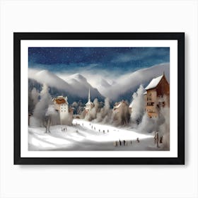 Winter Village 2 Art Print