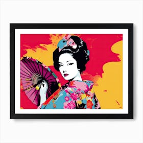 Geisha Face Pop Art 4 Art Print