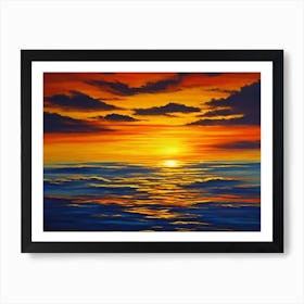 Sunset Over The Ocean 6 Art Print