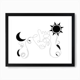 The Luna Sol Line Art Print