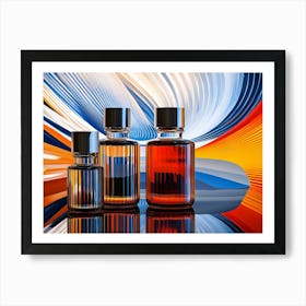 Three Bottles Of Perfume Art Print