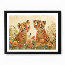 Floral Animal Illustration Tiger 3 Art Print