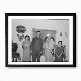 Spanish American Farmer And His Family, Chamisal, New Mexico By Russell Lee Art Print