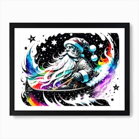 Rainbow Santa Art Print