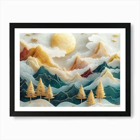 Snowy Mountains Art Print