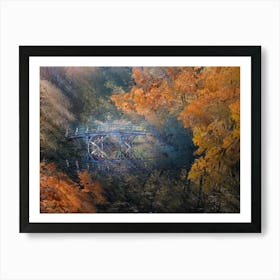 Art Work,Painting,Landscape,Autuum,Colorful,Photo,Lake,Bridge,Exclusive Art Print