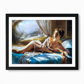 Sexy naked woman in bed. Nude Art Print #3 Art Print