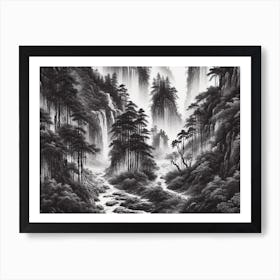 Forest : AI Chinese ink art 4 Art Print