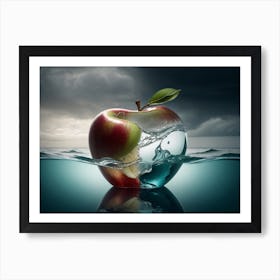 Apple In Water Art Print