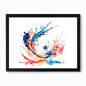 Abstract Paint Splash Flower Arrangement 7 Art Print