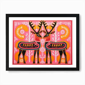 Impala 1 Folk Style Animal Illustration Art Print