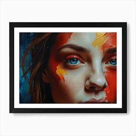 Girl With Paint On Her Face Art Print