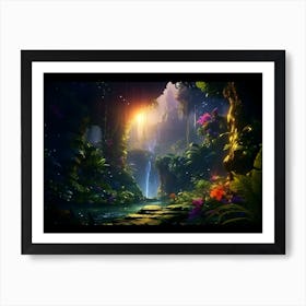 Waterfall In The Jungle Art Print