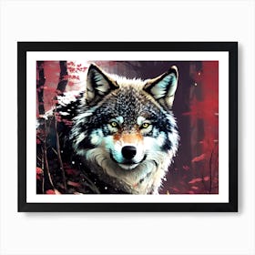 Wolf In The Woods 33 Art Print