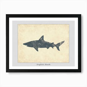 Dogfish Shark Silhouette 7 Poster Art Print