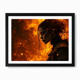 Girl Of Fire Art Print