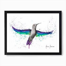 Garden Glow Hummingbird Art Print