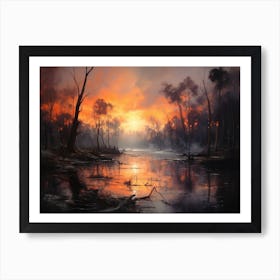 Sunset Over The River 5 Art Print