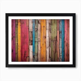 Colorful Wood Wall Art Print