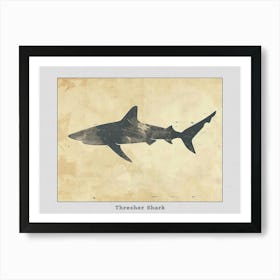 Thresher Shark Silhouette 6 Poster Art Print