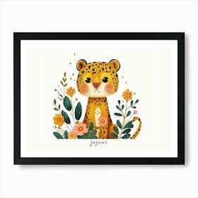 Little Floral Jaguar 3 Poster Art Print