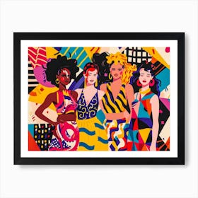 Women In Colorful Outfits 1 Art Print