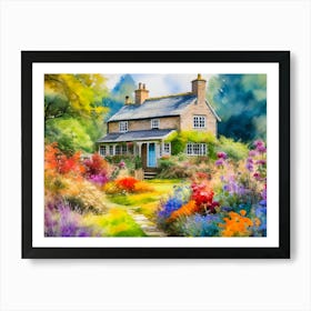 Cottage In The Garden Art Print