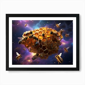 Bees In Space Paintings Art Print 1 Art Print