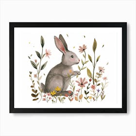 Little Floral Rabbit 4 Art Print