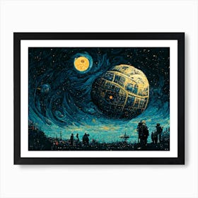 Death Star Starry Night Art Print