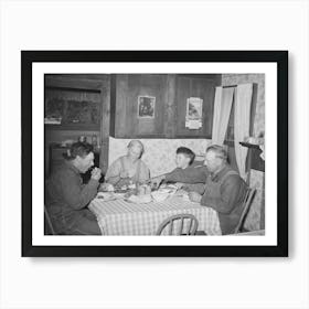 Mr And Mrs George Hutton, Their Son, And Grandson At Dinner, The Younger Mr, Hutton Homesteaded His Own Place, Art Print