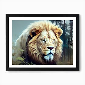 Lion In The Forest 57 Art Print