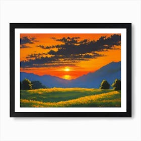 Sunset In The Mountains 68 Art Print