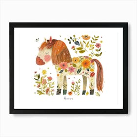 Little Floral Horse 3 Poster Art Print