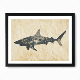 Bull Shark Grey Silhouette 3 Art Print