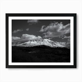 Mount Saint Helens Black and White Art Print