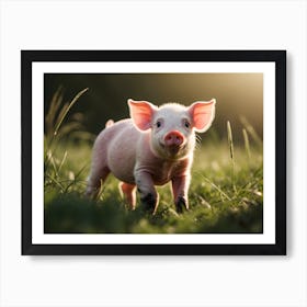 Pig In The Grass Art Print