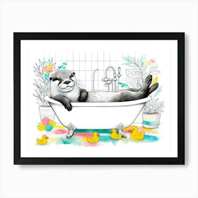 Otterly Pampered Art Print