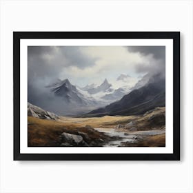 Mountainscape Oil Painting Art Print