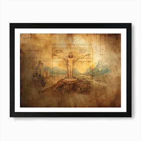 Contemporary Artwork Inspired By Leonardo Da Vinci 3 Art Print