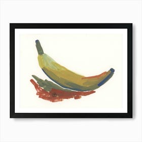 Minimal Lam Yellow Banana - minimal illustration banana still life kitchen cafe Art Print