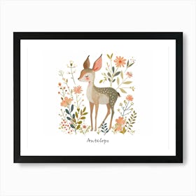 Little Floral Antelope 2 Poster Art Print