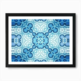 Pattern And Texture Blue Flower Watercolor And Alcohol Ink 1 Art Print